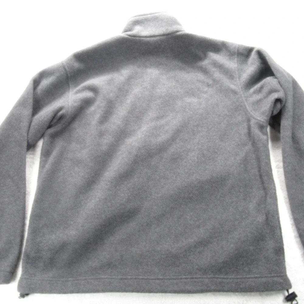 Columbia Fleece Jacket Men Medium Gray Pockets Adjustable Hem Full Zip Outdoor